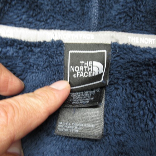 The North Face Jacket Girls Large Blue Colorblock Fleece Hooded Full Zip Outdoor - Picture 4 of 16