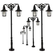 5pcs HO Scale Lamp Post Two Heads 83mm 1:87 Street Lights Model Railway Train