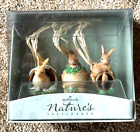 New Hallmark Nature'S Sketchbook Set Of 3 Bunny Ornaments Marjolein Bastin