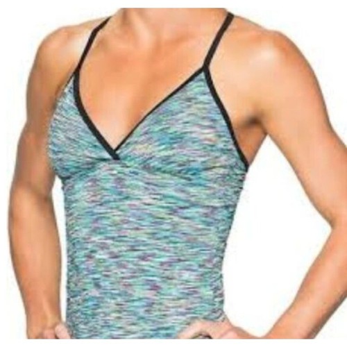 Athleta Green Multicolor Space Dye Racerback Kata Tankini Top Size Size S - Picture 1 of 13