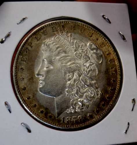 MORGAN SILBER DOLLAR 1878 S BLAZING BU++++ TARGET TONER - Bild 5 von 5