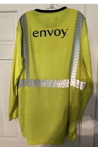 Men’s XL Envoy Long Sleeve High Visibility Crew Shirt Ramp Agent EUC Airport - Bild 2 von 5