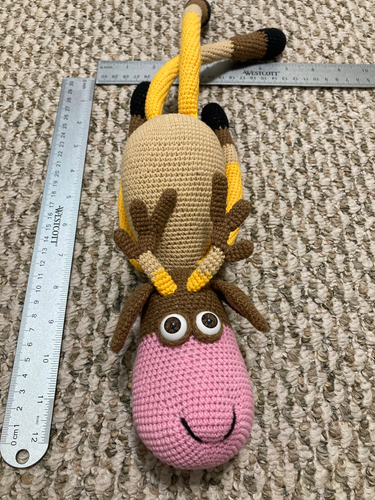 Moose Ornament Amigurumi Doll Handmade Soft Crochet Handcrafted Large Antlers - Picture 1 of 3