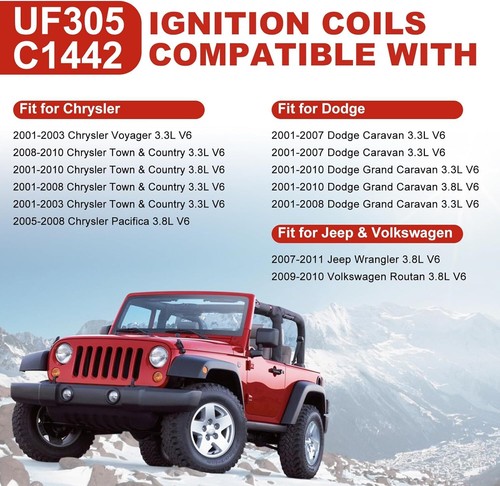 Ignition Coil & Spark Plug & Wire For Chrysler 2007-2011 Jeep Wrangler V6 3.8L - Picture 5 of 16
