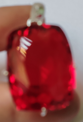 Large Cushion Cut 100 Ct. Red Topaz 925 Sterling Silver Pendant Gift for Mother - Picture 7 of 7