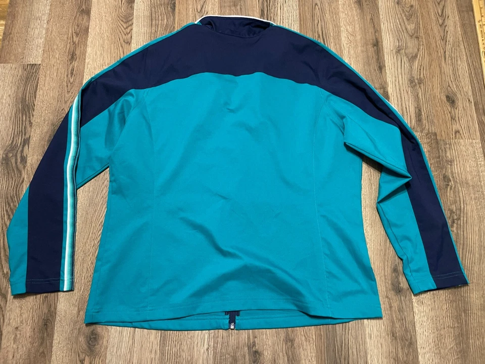 Suéter Hecho para la Vida, Para Mujer Talla XL, Azul Verde, Cremallera Completa Foto 2 de 4