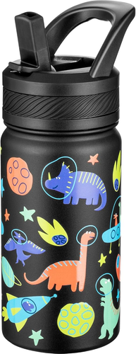 14 Oz Kids Insulated Water Bottle with Straw - Stainless Steel Double Wall Vacuu - Picture 17 of 29