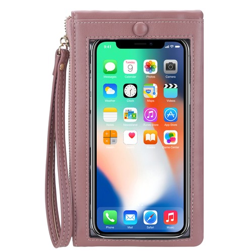 Women's Touch Screen Cell Phone Bag Zipper Wallet Key Pouch Id Card Holder Purse - Picture 30 of 48