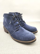 Wolky Erne Size 40 Blue Suede Ankle Boots Women Comfort Replacement Insoles Flaw