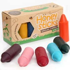 Honeysticks 100 Pure Beeswax Crayons Natural, Safe for Toddlers, Kids and Child