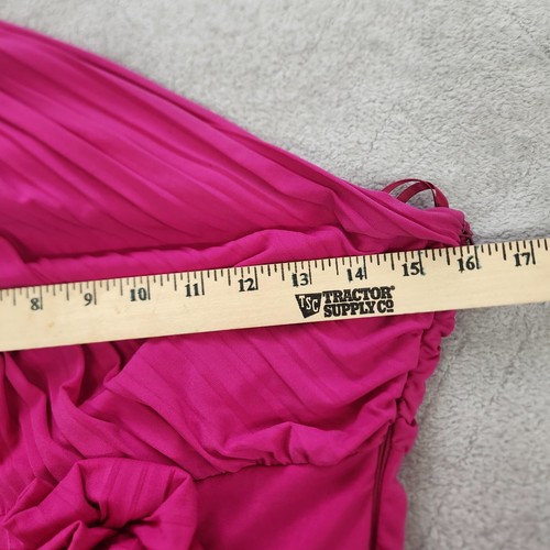 MAX AND CLEO Pink One Shoulder Pleated Skirt Cocktail Evening Dress Sz 6 - Picture 8 of 11