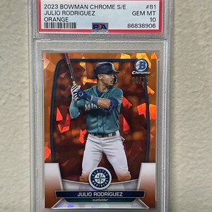 2023 Bowman Chrome Sapphire Edition - Orange #81 Julio Rodriguez 4/75 PSA 10