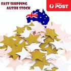 200pcs 3cm Stars WHITE PINK GLITTER GOLD Birthday Wedding Party Decorations