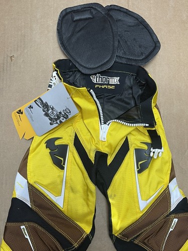 Thor Youth 22 5T Waist Motocross Pants MX Off Road ATV BMX Yellow Blk Brown NEW - Picture 1 of 12