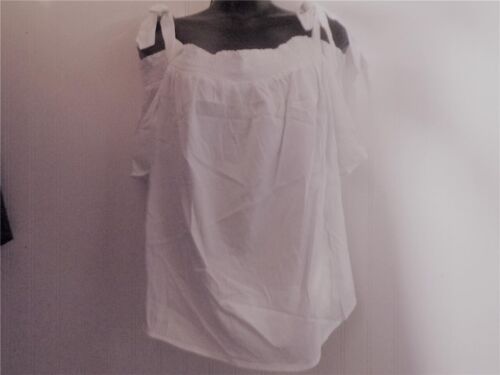 New A.N.A. strappy tie peplum tank off shoulder blouse white women's size PXL R2 - Picture 7 of 7