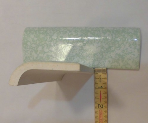1 Stck. *geformte Frühlingsgrün* Vintage glänzende Keramik Radius Bullnose Fliese; Neu aus altem Lagerbestand - Bild 5 von 12