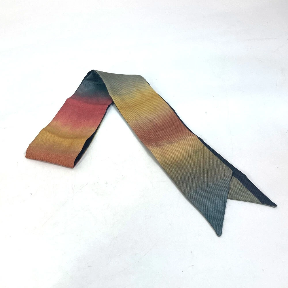 Foulard Dior Tie dye Logo Mitsua Bandeau Écharpe Soie Multicolore