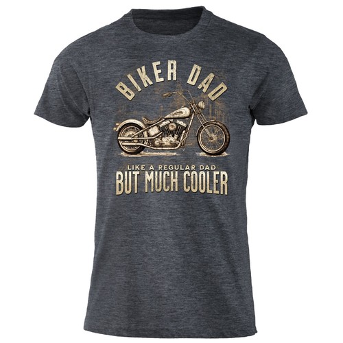 Camiseta Biker Dad Like Normal Papá Pero Mucho Más Cool Vintage Chopper Motocicleta - Imagen 12 de 13