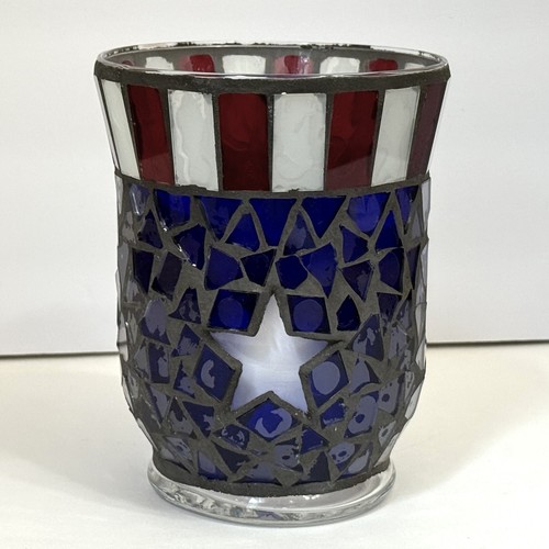 Bougeoir HOURAGAN mosaïque verre patriotique intérieur intérieur maison 4 juillet