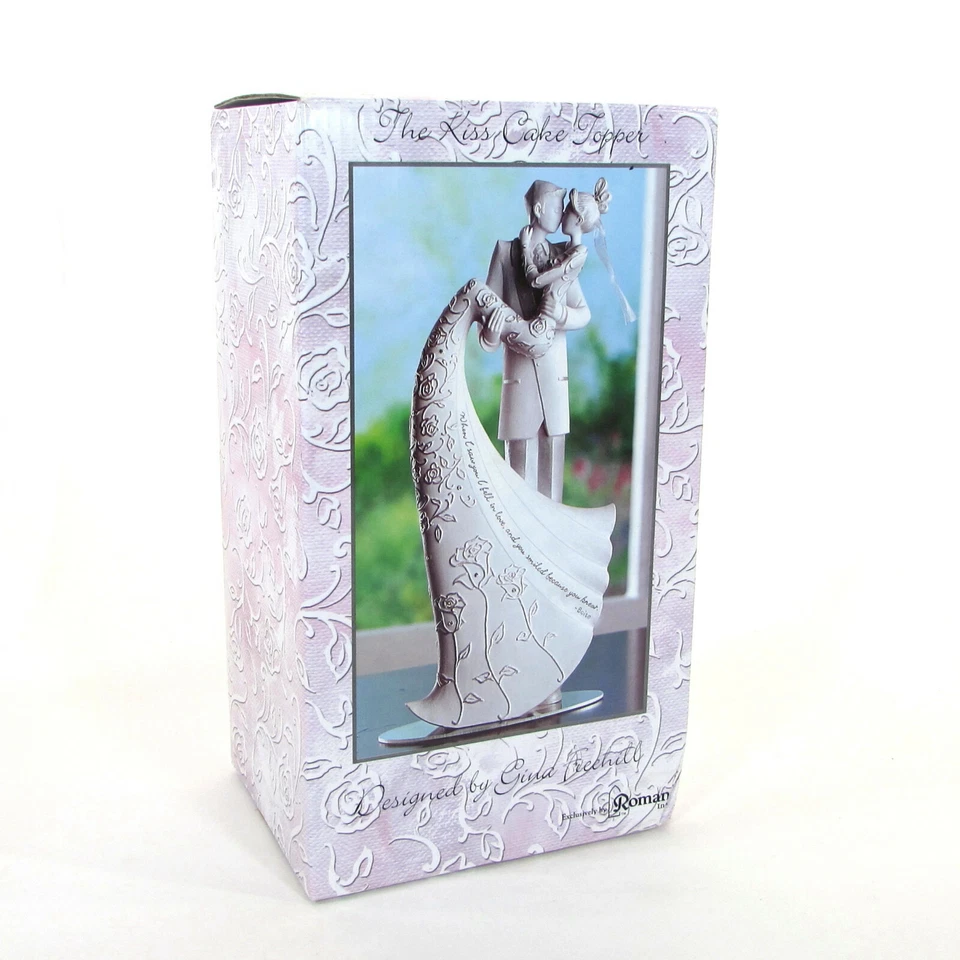 Roman Inc THE KISS 9.25" Cake Topper Gina Freehill Language of Love Boda Sin usar, en caja Foto 2 de 4