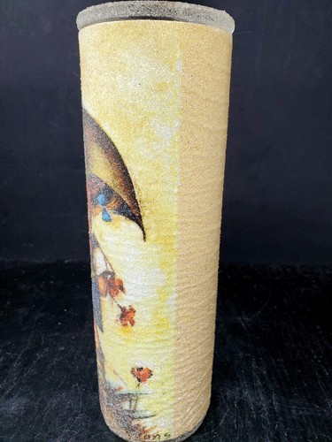 Vintage Zucker Milchglas Stumpen Junge und Mädchen mit Regenschirm Neu aus altem Lagerbestand - Bild 3 von 9