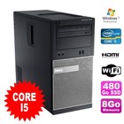 PC Tour DELL Optiplex 3010 MT Intel I5-2400 Graveur 8Go 480Go SSD HDMI Wifi W7