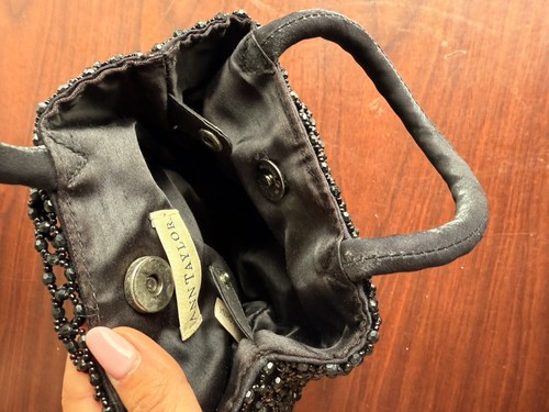 Ann Taylor Women Purse Mini Handbag Beaded Bag (b7) - Picture 5 of 6