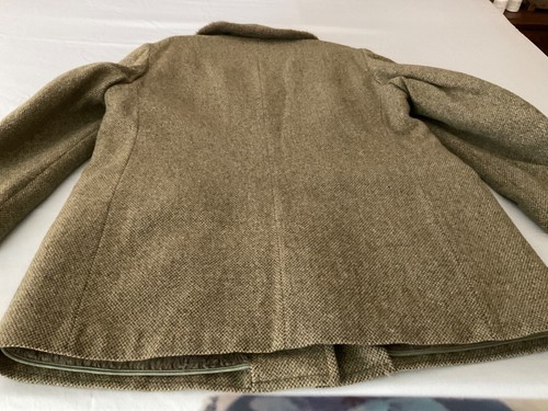 Vintage Zero King Pure Virgin Wool Tweed Coat Faux Fur Lining Size 46 - Picture 10 of 11
