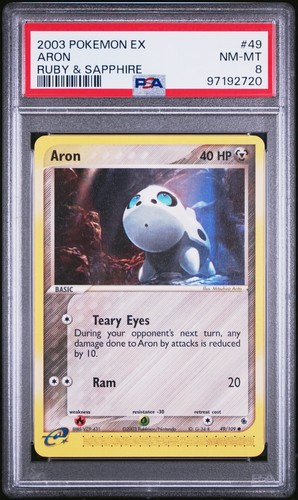 2003 POKEMON EX RUBY & SAPPHIRE #49 ARON PSA 8 POP 16! - Picture 1 of 2