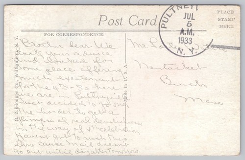 1933 Williamson, NY - Pultneyville - Salmon Creek Boats (Blue Sky Tint) Postkarte - Bild 2 von 6