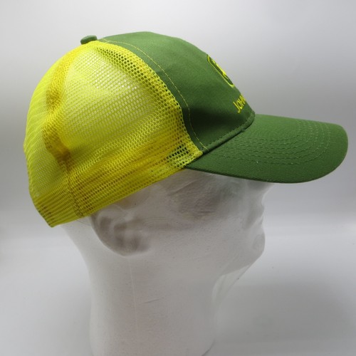 Classice John Deere Logo Mesh Hat Cap Snapback Trucker Embroidered Green Yellow - Picture 4 of 7
