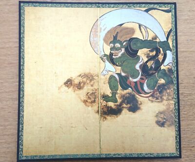 Pair FUJIN RAIJIN BYOBU Sotatsu Tawaraya National treasure reprint