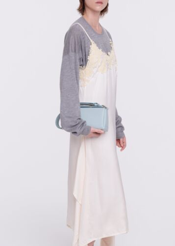 PLAN C NWT $800 Folded Vitelllo Powder Blue Mini Gold Leather Shoulder Bag Purse - Picture 2 of 9