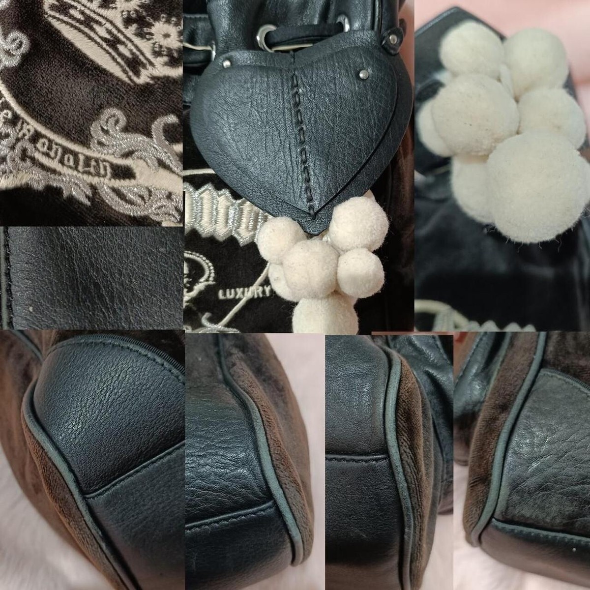 Vintage Juicy Couture Daydreamer Tote Bag Purse Bow Goth