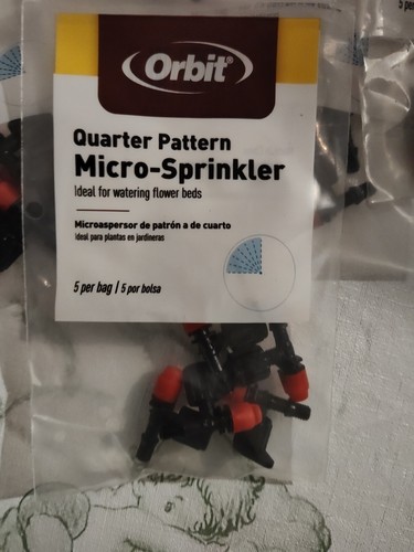 5 pk. Orbit Drip Watering System Quarter Pattern Micro-Sprayer, 25 Piece Total.  - Picture 2 of 3