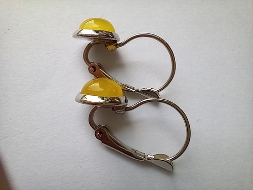 Earrings natural baltic amber sterling silver plated 2g - Picture 2 of 9