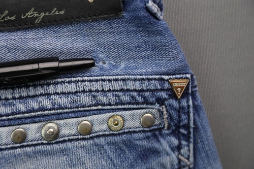 Pantalones de mezclilla para hombre Guess Rebel regulares rectos remachados talla 38 (MSR 37x29) - Imagen 11 de 12