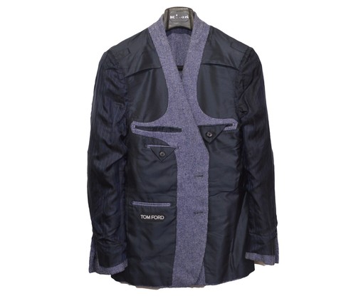 Great MTO Men's Tom Ford Blazer Jacket 38US/UK 48IT Blue Wool & Silk Italy - Picture 9 of 11