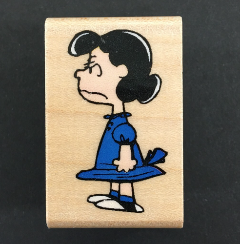 Peanuts Angry Lucy Rubber Stampede Wood Mounted Rubber Stamp USED