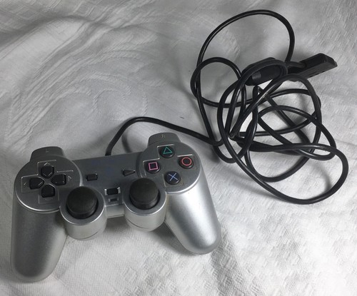 FOR PARTS ONLY PS2 Analog controller silver gray - Picture 2 of 9