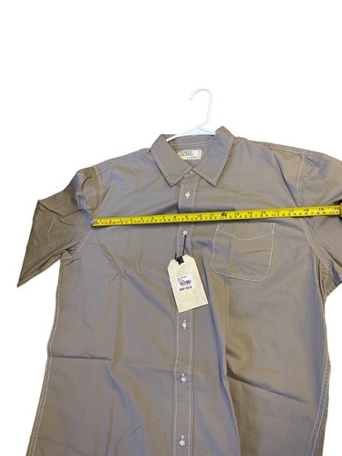 Free Planet Hemd Herren XL khaki braun Kragen Basic Baumwolle Freizeit Knopfleiste neu mit Etikett - Bild 3 von 6