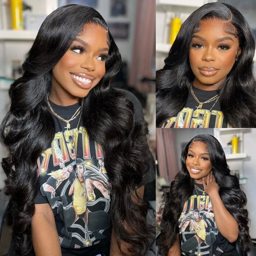 Women HD Transparent 13x4 13x6 Body Wave Lace Front Human Hair Wig - Picture 15 of 19