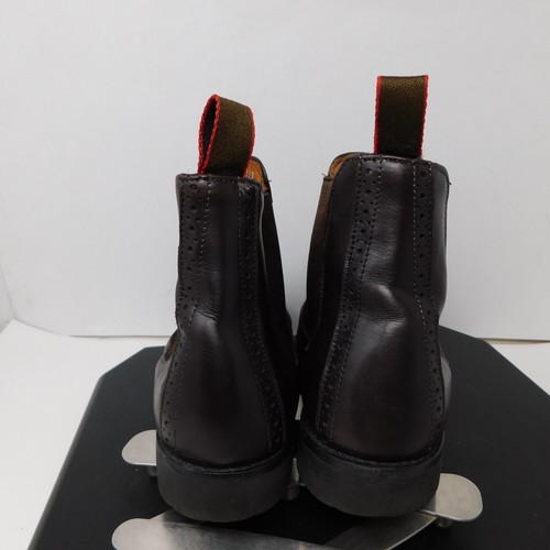 Stivali Allen Edmonds uomo 9 D Tate Chelsea alla caviglia marrone 7113 pelle - Foto 9 di 11