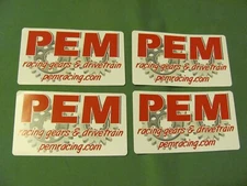Lot of 4 *PEM Racing Gears & Drivetrain Decal Stickers.