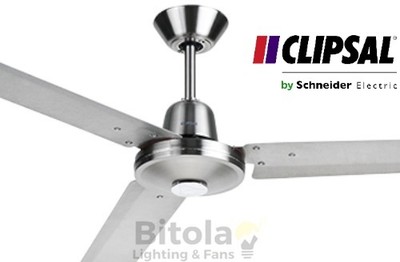 New Clipsal Airflow Metal 3 Blade Ceiling Fan Stainless Steel 1200mm 3hs1200ss Ebay