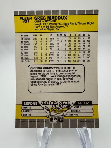 1989 Fleer Baseball Card #s 250-500 +Rookies -You Pick - Picture 388 of 524