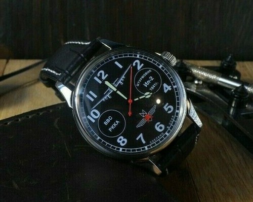 Poljot Fighter Herrenarmbanduhr UdSSR Vintage sowjetisch selten gewartetes Geschenk für Herren - Bild 6 von 14