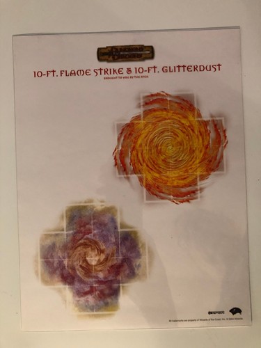 RPGA Promo 10-Ft. Radius Flame Strike Glitterdust Dungeons Dragons Terrain Tile 