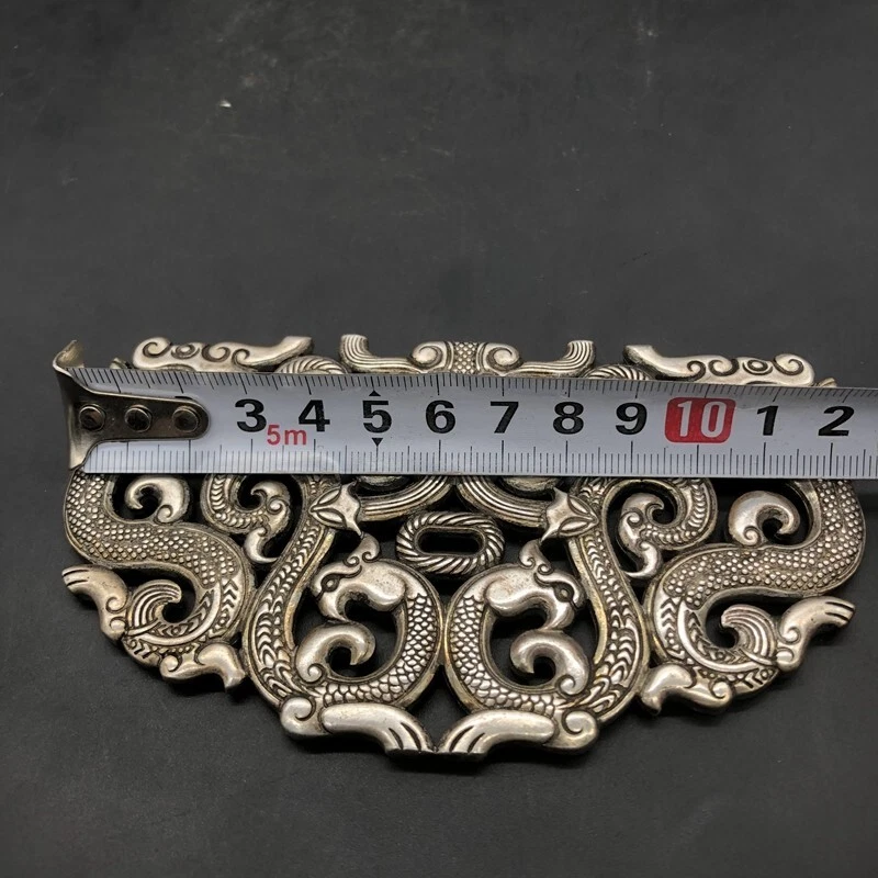 Antiguo Colgante Colección Patrón Nube China Decoración Plata Foto 4 de 4