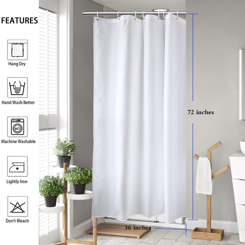 Fabric Shower Curtain 36 Width x 72 Height Inch Stall Size Bathroom Curtain f... - Picture 7 of 7
